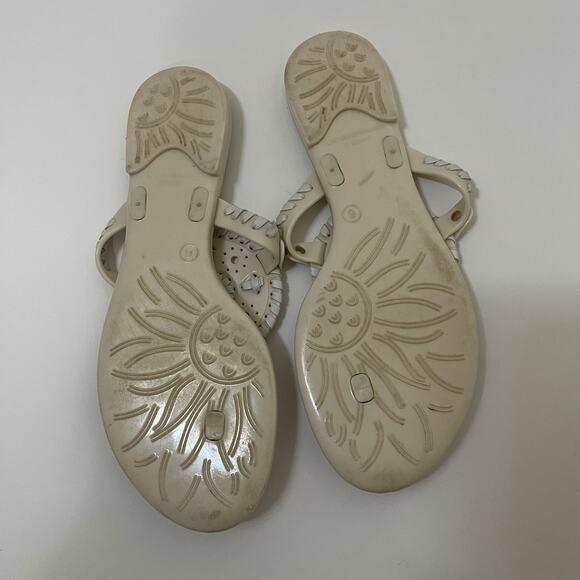 Jack Rogers striped Georgica Jelly medallion thong sandals size US 6 - Picture 3 of 4